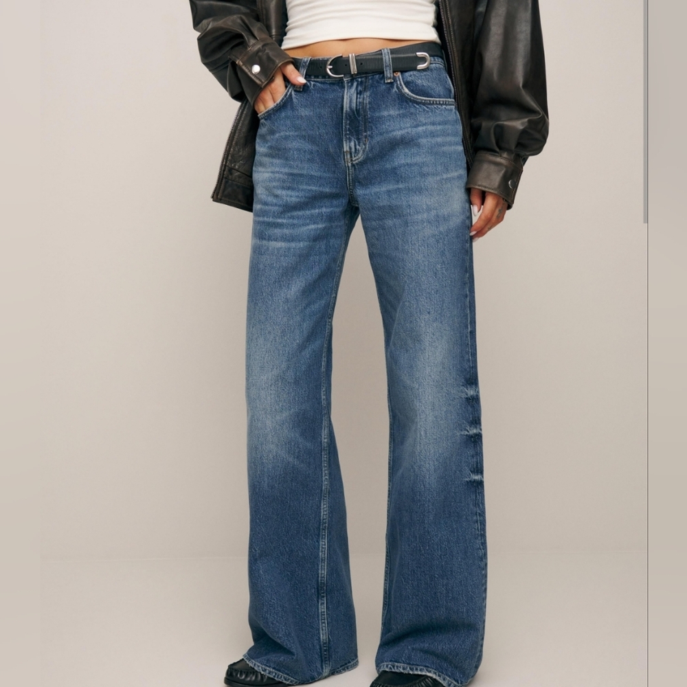 Cary slouchy low-rise wide leg jeans